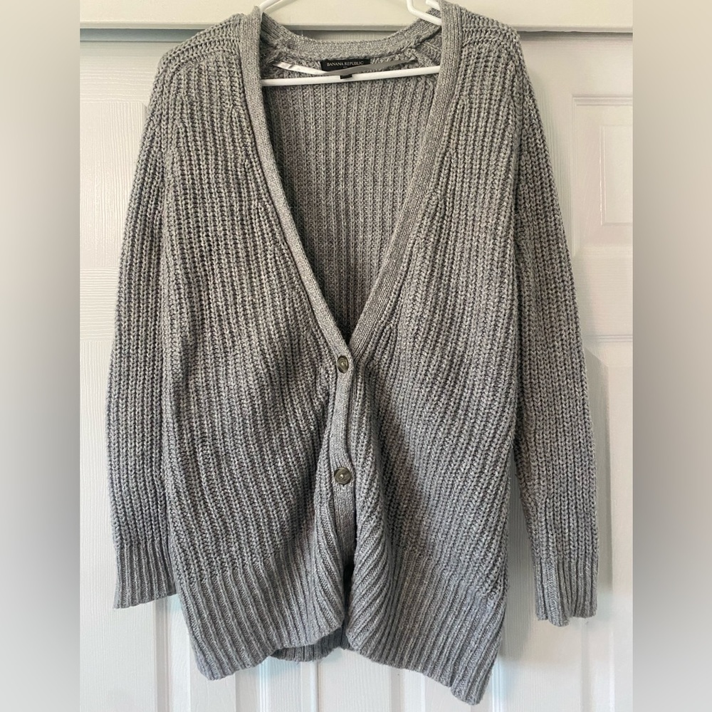 Banana Republic Grey Knit Cardigan